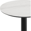 image:imageFlash Furniture Acadia 3125 Round Indoor White Faux Marble Tabletop with 22 x 22 Black Bar Height X Base Seamless TopGuard HPL Top and EdgeWhite Faux MarbleBlack Base