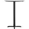 image:imageFlash Furniture Acadia 3125 Round Indoor White Faux Marble Tabletop with 22 x 22 Black Bar Height X Base Seamless TopGuard HPL Top and EdgeWhite Faux MarbleBlack Base
