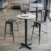 image:imageFlash Furniture Acadia 3125 Round Indoor White Faux Marble Tabletop with 22 x 22 Black Bar Height X Base Seamless TopGuard HPL Top and EdgeWhite Faux MarbleBlack Base
