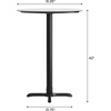 image:imageFlash Furniture Acadia 3125 Round Indoor White Faux Marble Tabletop with 22 x 22 Black Bar Height X Base Seamless TopGuard HPL Top and EdgeWhite Faux MarbleBlack Base