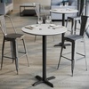 image:imageFlash Furniture Acadia 3125 Round Indoor White Faux Marble Tabletop with 22 x 22 Black Bar Height X Base Seamless TopGuard HPL Top and EdgeWhite Faux MarbleBlack Base
