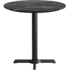 image:imageFlash Furniture Acadia 3125 Round Indoor White Faux Marble Tabletop with 22 x 22 Black Table Height X Base Seamless TopGuard HPL Top and EdgeBlack Faux MarbleBlack Base