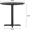 image:imageFlash Furniture Acadia 3125 Round Indoor White Faux Marble Tabletop with 22 x 22 Black Table Height X Base Seamless TopGuard HPL Top and EdgeBlack Faux MarbleBlack Base