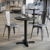 image:imageFlash Furniture Acadia 3125 Round Indoor White Faux Marble Tabletop with 22 x 22 Black Table Height X Base Seamless TopGuard HPL Top and EdgeBlack Faux MarbleBlack Base