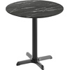 image:imageFlash Furniture Acadia 3125 Round Indoor White Faux Marble Tabletop with 22 x 22 Black Table Height X Base Seamless TopGuard HPL Top and EdgeBlack Faux MarbleBlack Base