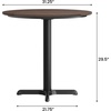 image:imageFlash Furniture Acadia 3125 Round Indoor White Faux Marble Tabletop with 22 x 22 Black Table Height X Base Seamless TopGuard HPL Top and EdgeDark BrownBlack Base