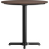 image:imageFlash Furniture Acadia 3125 Round Indoor White Faux Marble Tabletop with 22 x 22 Black Table Height X Base Seamless TopGuard HPL Top and EdgeDark BrownBlack Base