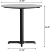 image:imageFlash Furniture Acadia 3125 Round Indoor White Faux Marble Tabletop with 22 x 22 Black Table Height X Base Seamless TopGuard HPL Top and EdgeGray Faux ConcreteBlack Base