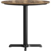 image:imageFlash Furniture Acadia 3125 Round Indoor White Faux Marble Tabletop with 22 x 22 Black Table Height X Base Seamless TopGuard HPL Top and EdgeNaturalBlack Base