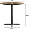 image:imageFlash Furniture Acadia 3125 Round Indoor White Faux Marble Tabletop with 22 x 22 Black Table Height X Base Seamless TopGuard HPL Top and EdgeNaturalBlack Base