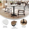 image:imageFlash Furniture Acadia 3125 Round Indoor White Faux Marble Tabletop with 22 x 22 Black Table Height X Base Seamless TopGuard HPL Top and EdgeWhite Faux MarbleBlack Base