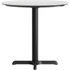 image:imageFlash Furniture Acadia 3125 Round Indoor White Faux Marble Tabletop with 22 x 22 Black Table Height X Base Seamless TopGuard HPL Top and EdgeWhite Faux MarbleBlack Base