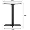image:imageFlash Furniture Acadia 3125 Round Indoor White Faux Marble Tabletop with 22 x 22 Black Table Height X Base Seamless TopGuard HPL Top and EdgeWhite Faux MarbleBlack Base