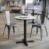 image:imageFlash Furniture Acadia 3125 Round Indoor White Faux Marble Tabletop with 22 x 22 Black Table Height X Base Seamless TopGuard HPL Top and EdgeWhite Faux MarbleBlack Base