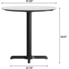 image:imageFlash Furniture Acadia 3125 Round Indoor White Faux Marble Tabletop with 22 x 22 Black Table Height X Base Seamless TopGuard HPL Top and EdgeWhite Faux MarbleBlack Base