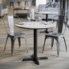 image:imageFlash Furniture Acadia 3125 Round Indoor White Faux Marble Tabletop with 22 x 22 Black Table Height X Base Seamless TopGuard HPL Top and EdgeWhite Faux MarbleBlack Base
