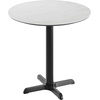 image:imageFlash Furniture Acadia 3125 Round Indoor White Faux Marble Tabletop with 22 x 22 Black Table Height X Base Seamless TopGuard HPL Top and EdgeWhite Faux MarbleBlack Base