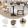 image:imageFlash Furniture Acadia 3125 Round Indoor White Faux Marble Tabletop with 22 x 22 Black Table Height X Base Seamless TopGuard HPL Top and EdgeWhite Faux MarbleBlack Base