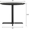 image:imageFlash Furniture Acadia 36 Round Indoor Dark Brown Tabletop with 30 x 30 Black Table Height X Base Seamless TopGuard HPL Top and EdgeBlack Faux MarbleBlack Base