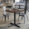 image:imageFlash Furniture Acadia 36 Round Indoor Dark Brown Tabletop with 30 x 30 Black Table Height X Base Seamless TopGuard HPL Top and EdgeDark BrownBlack Base