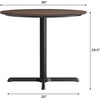image:imageFlash Furniture Acadia 36 Round Indoor Dark Brown Tabletop with 30 x 30 Black Table Height X Base Seamless TopGuard HPL Top and EdgeDark BrownBlack Base
