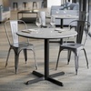 image:imageFlash Furniture Acadia 36 Round Indoor Dark Brown Tabletop with 30 x 30 Black Table Height X Base Seamless TopGuard HPL Top and EdgeGray Faux ConcreteBlack Base