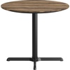 image:imageFlash Furniture Acadia 36 Round Indoor Dark Brown Tabletop with 30 x 30 Black Table Height X Base Seamless TopGuard HPL Top and EdgeNaturalBlack Base