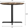 image:imageFlash Furniture Acadia 36 Round Indoor Dark Brown Tabletop with 30 x 30 Black Table Height X Base Seamless TopGuard HPL Top and EdgeNaturalBlack Base