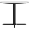 image:imageFlash Furniture Acadia 36 Round Indoor Dark Brown Tabletop with 30 x 30 Black Table Height X Base Seamless TopGuard HPL Top and EdgeWhite Faux MarbleBlack Base