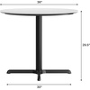 image:imageFlash Furniture Acadia 36 Round Indoor Dark Brown Tabletop with 30 x 30 Black Table Height X Base Seamless TopGuard HPL Top and EdgeWhite Faux MarbleBlack Base