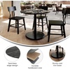 image:imageFlash Furniture Acadia 36 Round Indoor Gray Faux Concrete Tabletop with 24 Round Black Table Height Base Seamless TopGuard HPL Top and EdgeBlack Faux MarbleBlack Base