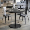 image:imageFlash Furniture Acadia 36 Round Indoor Gray Faux Concrete Tabletop with 24 Round Black Table Height Base Seamless TopGuard HPL Top and EdgeBlack Faux MarbleBlack Base