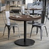 image:imageFlash Furniture Acadia 36 Round Indoor Gray Faux Concrete Tabletop with 24 Round Black Table Height Base Seamless TopGuard HPL Top and EdgeDark BrownBlack Base