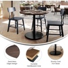 image:imageFlash Furniture Acadia 36 Round Indoor Gray Faux Concrete Tabletop with 24 Round Black Table Height Base Seamless TopGuard HPL Top and EdgeDark BrownBlack Base