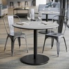 image:imageFlash Furniture Acadia 36 Round Indoor Gray Faux Concrete Tabletop with 24 Round Black Table Height Base Seamless TopGuard HPL Top and EdgeGray Faux ConcreteBlack Base