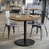 image:imageFlash Furniture Acadia 36 Round Indoor Gray Faux Concrete Tabletop with 24 Round Black Table Height Base Seamless TopGuard HPL Top and EdgeNaturalBlack Base