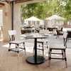 image:imageFlash Furniture Acadia 36 Round Indoor Gray Faux Concrete Tabletop with 24 Round Black Table Height Base Seamless TopGuard HPL Top and EdgeWhite Faux MarbleBlack Base
