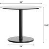 image:imageFlash Furniture Acadia 36 Round Indoor Gray Faux Concrete Tabletop with 24 Round Black Table Height Base Seamless TopGuard HPL Top and EdgeWhite Faux MarbleBlack Base