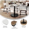 image:imageFlash Furniture Acadia 36 Round Indoor Gray Faux Concrete Tabletop with 24 Round Black Table Height Base Seamless TopGuard HPL Top and EdgeWhite Faux MarbleBlack Base