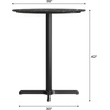 image:imageFlash Furniture Acadia 36 Round Indoor Gray Faux Concrete Tabletop with 30 x 30 Black Bar Height X Base Seamless TopGuard HPL Top and EdgeBlack Faux MarbleBlack Base