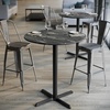 image:imageFlash Furniture Acadia 36 Round Indoor Gray Faux Concrete Tabletop with 30 x 30 Black Bar Height X Base Seamless TopGuard HPL Top and EdgeBlack Faux MarbleBlack Base