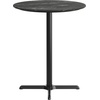 image:imageFlash Furniture Acadia 36 Round Indoor Gray Faux Concrete Tabletop with 30 x 30 Black Bar Height X Base Seamless TopGuard HPL Top and EdgeBlack Faux MarbleBlack Base