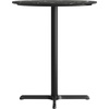 image:imageFlash Furniture Acadia 36 Round Indoor Gray Faux Concrete Tabletop with 30 x 30 Black Bar Height X Base Seamless TopGuard HPL Top and EdgeBlack Faux MarbleBlack Base