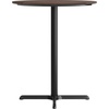 image:imageFlash Furniture Acadia 36 Round Indoor Gray Faux Concrete Tabletop with 30 x 30 Black Bar Height X Base Seamless TopGuard HPL Top and EdgeDark BrownBlack Base
