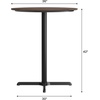 image:imageFlash Furniture Acadia 36 Round Indoor Gray Faux Concrete Tabletop with 30 x 30 Black Bar Height X Base Seamless TopGuard HPL Top and EdgeDark BrownBlack Base