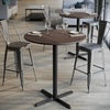 image:imageFlash Furniture Acadia 36 Round Indoor Gray Faux Concrete Tabletop with 30 x 30 Black Bar Height X Base Seamless TopGuard HPL Top and EdgeDark BrownBlack Base