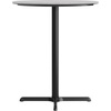 image:imageFlash Furniture Acadia 36 Round Indoor Gray Faux Concrete Tabletop with 30 x 30 Black Bar Height X Base Seamless TopGuard HPL Top and EdgeGray Faux ConcreteBlack Base