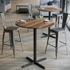 image:imageFlash Furniture Acadia 36 Round Indoor Gray Faux Concrete Tabletop with 30 x 30 Black Bar Height X Base Seamless TopGuard HPL Top and EdgeNaturalBlack Base