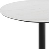 image:imageFlash Furniture Acadia 36 Round Indoor Gray Faux Concrete Tabletop with 30 x 30 Black Bar Height X Base Seamless TopGuard HPL Top and EdgeWhite Faux MarbleBlack Base