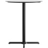 image:imageFlash Furniture Acadia 36 Round Indoor Gray Faux Concrete Tabletop with 30 x 30 Black Bar Height X Base Seamless TopGuard HPL Top and EdgeWhite Faux MarbleBlack Base